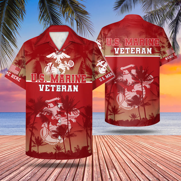 Personalized Hawaiian Shirts Floral Tropical Branch Hawaiian Shirt For  Military Veteran Hk10 Trhn