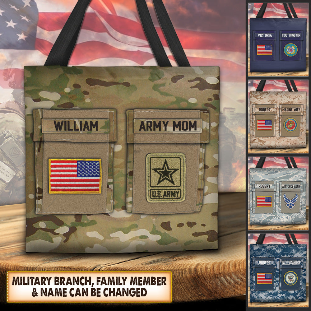 Personalized  Army veteran gift for veteran all over print Army uniform bag custom personalized army veteran bag veteran tote bag K1702 - TRHN