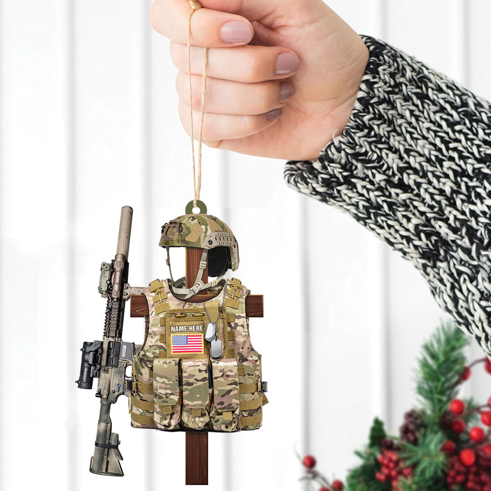 Personalized Ornament Military, Armed Forces Tactical Combat Vest Ornament  Gift For Holiday Xmas K1702 -TRHN, Made By Acrylic And The 2 Sides Are The  Same