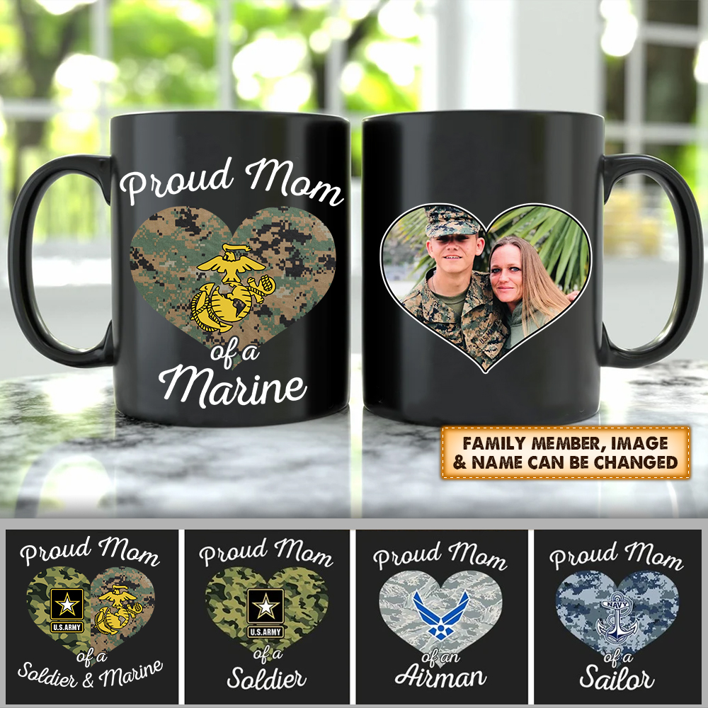 Proud Marine Mom/Dad Travel Mug - Red