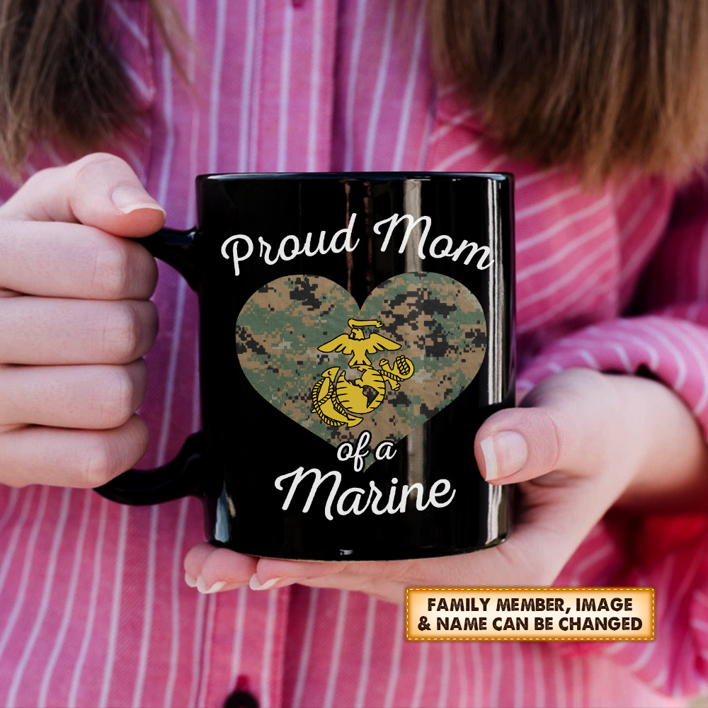 Proud Marine Mom/Dad Travel Mug - Red