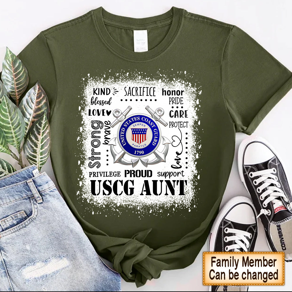 Personalized Proud Coast Guard Military Mom Dad Other Typography T-Shirt For Military Family Member Hk10 Trhn