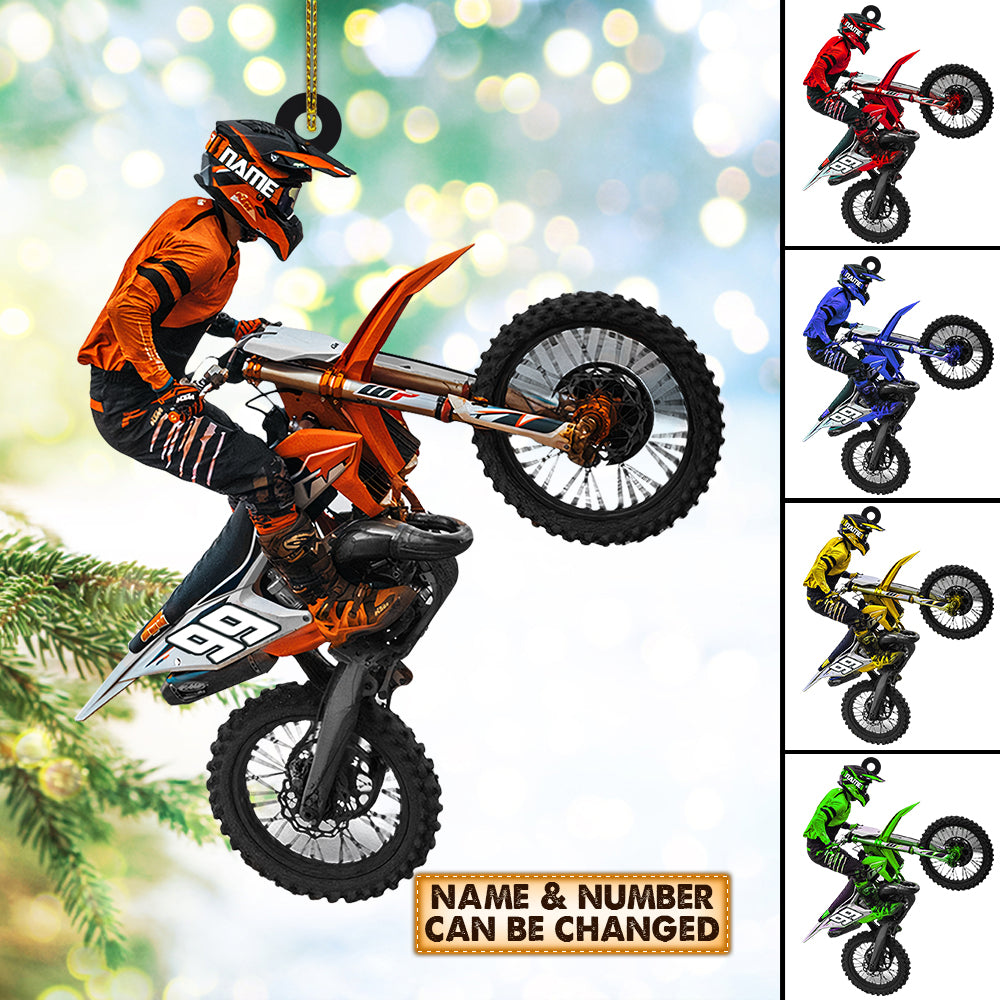 Personalized Ornament Motocross Biker Custom Acrylic Ornament Printed Two Sides With The Same Design K1702