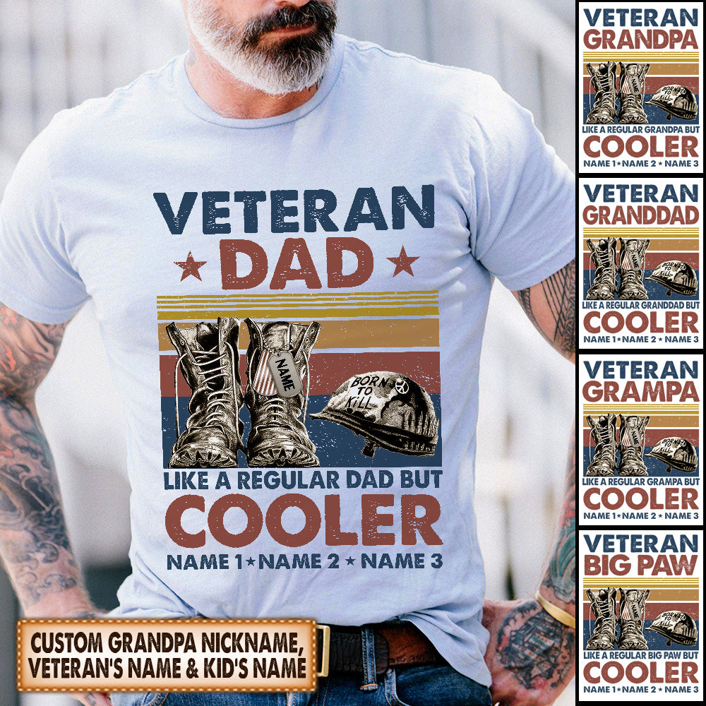Personalized Shirt Veteran Dad Like A Regular Dad But Cooler Father's Day Veteran's Day Shirt For Veteran Hk10 - TRHN