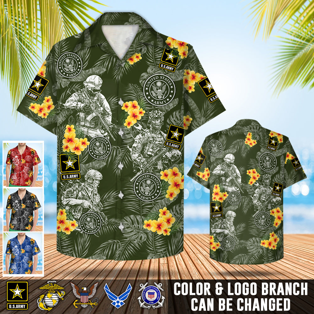 Popular] US Army Ranger Veteran Camo Hawaiian Shirt Gift - Jomagift