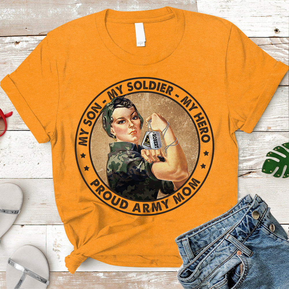 Personalized Shirts My Hero Wears Combat Boots Proud Army Mom 4th July Shirt  For Military Family Member Hk10 Trhn