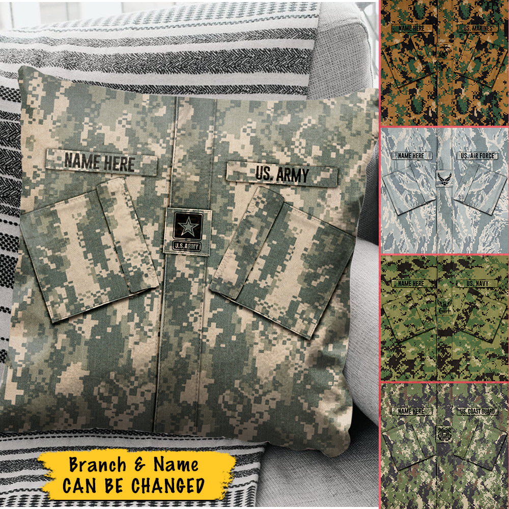 Personalized Pillow Memory Pillow Military Camouflage Pattern Uniform For Military Family Member H2511