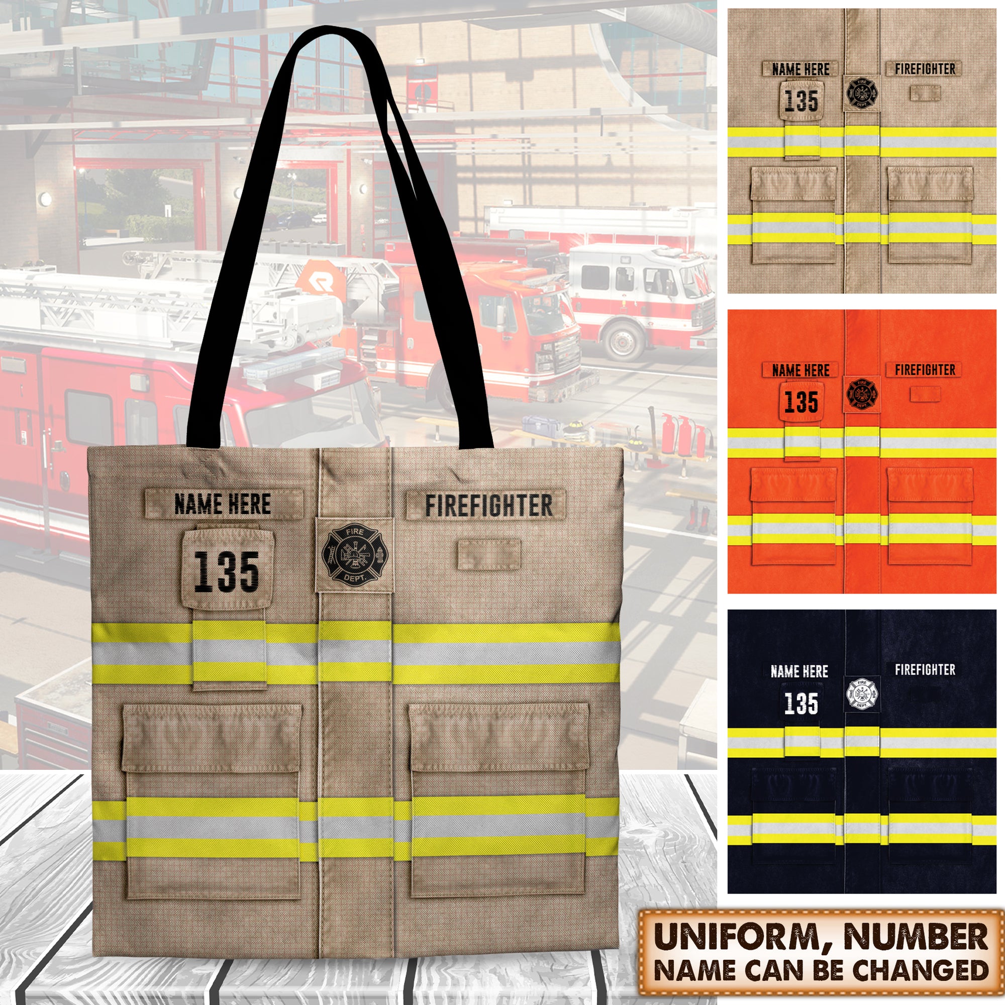 Firefighter Uniform Tote Bag For Firefighter & Family Member HK10