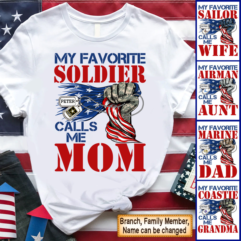 Personalized Shirts My Favorite Soldier Calls Me Mom 4th July Shirt For Military Family Member Hk10 Trhn