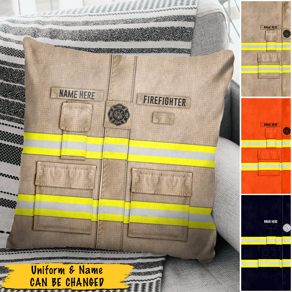 Personalized Pillow Firefighter Uniform Pillow For Firefighter Family Member H2511