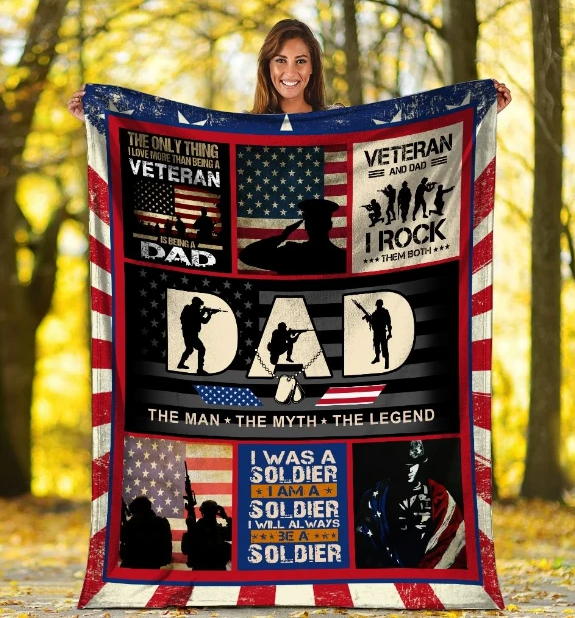 Us Veteran Blanket Gifts For Dad Grandpa From Kids Dad The Man The Myth The Legend Blanket Veteran Dad Blanket Veteran Grandpa Blanket