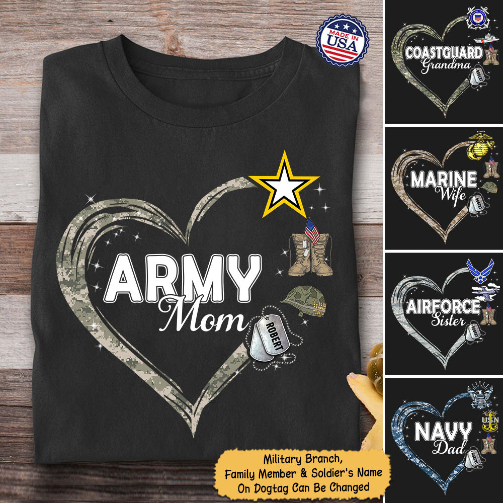 Personalized Shirt All Military Branches Custom with Name & Military Family - K1702 - Do99